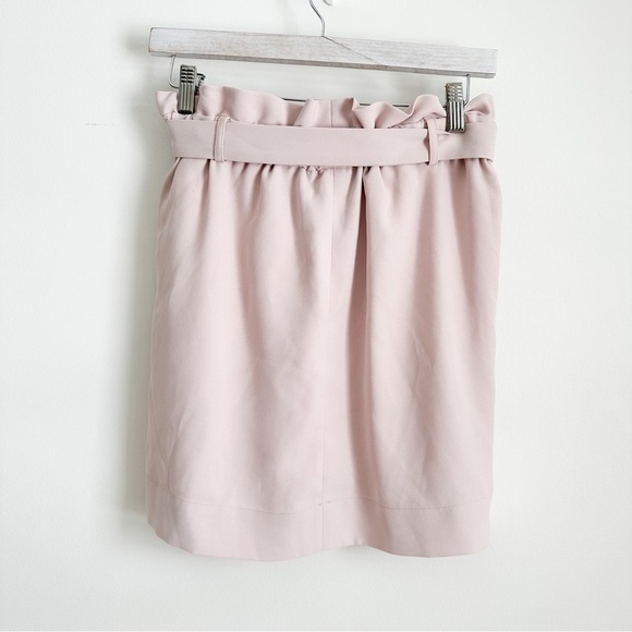 NWT Express Pale Pastel Pink tie belt Paper Bag Mini Skirt sz small - Picture 5 of 7